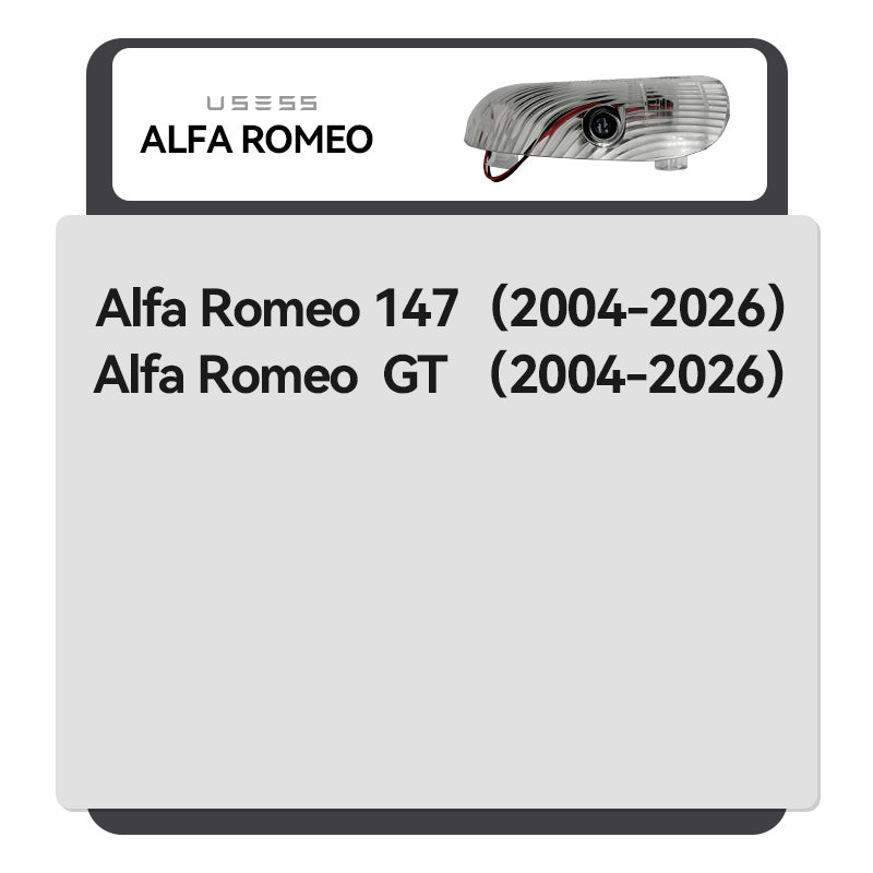 2 Pcs Car Door Welcome Light Alfa Romeo GT 147 Safety Logo Shadow Ghost Lamp Decor Projector HD LED Glass Lens Never Fade