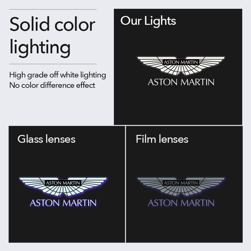 2 Pcs Car Door Welcome Light For Aston Martin DB9 DB11 DBX DB10 DBS V8 Vantage Rapide Vanquish  Safety Logo Shadow Ghost Lamp Decor Projector HD LED Glass Lens Never Fade