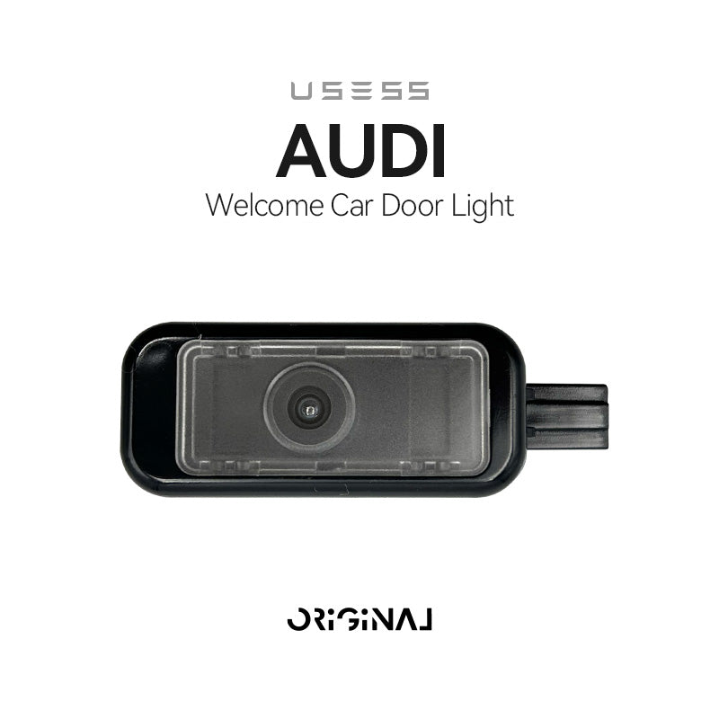 2 Pcs Car Door Welcome Light For For Audi A1 A3 A4 A5 A6 A7 A8 R8 Q2 Q3 Q4 Q5 Q6 Q7 Q8 TT S RS4 RS5 RS Quattro Allroad Safety Logo Shadow Ghost Lamp Decor Projector Black metal back cover without blue edge