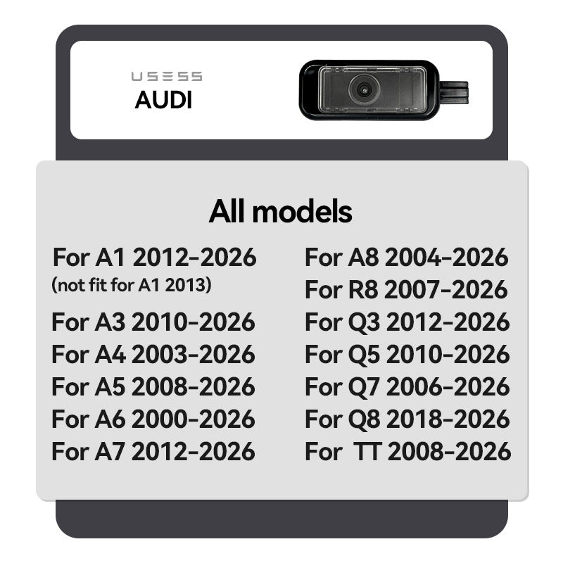 2 Pcs Car Door Welcome Light For For Audi A1 A3 A4 A5 A6 A7 A8 R8 Q2 Q3 Q4 Q5 Q6 Q7 Q8 TT S RS4 RS5 RS Quattro Allroad Safety Logo Shadow Ghost Lamp Decor Projector Black metal back cover without blue edge