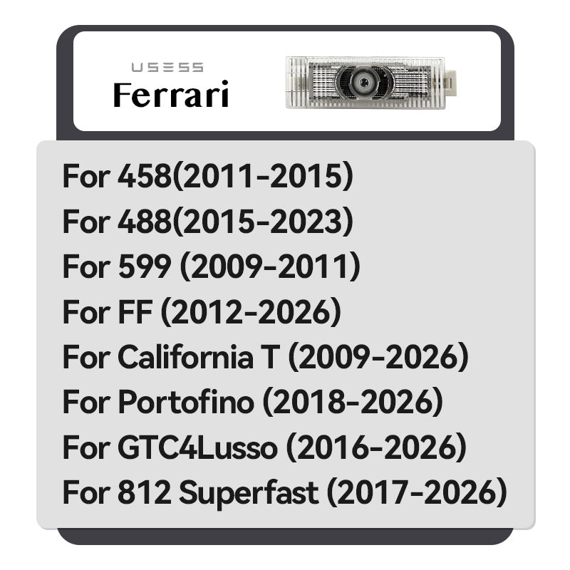 2 Pcs Car Door Welcome Light For Ferrari 458 488 599 FF California Portofino GTC4Lusso 812Superfast Safety Logo Shadow Ghost Lamp Decor Projector