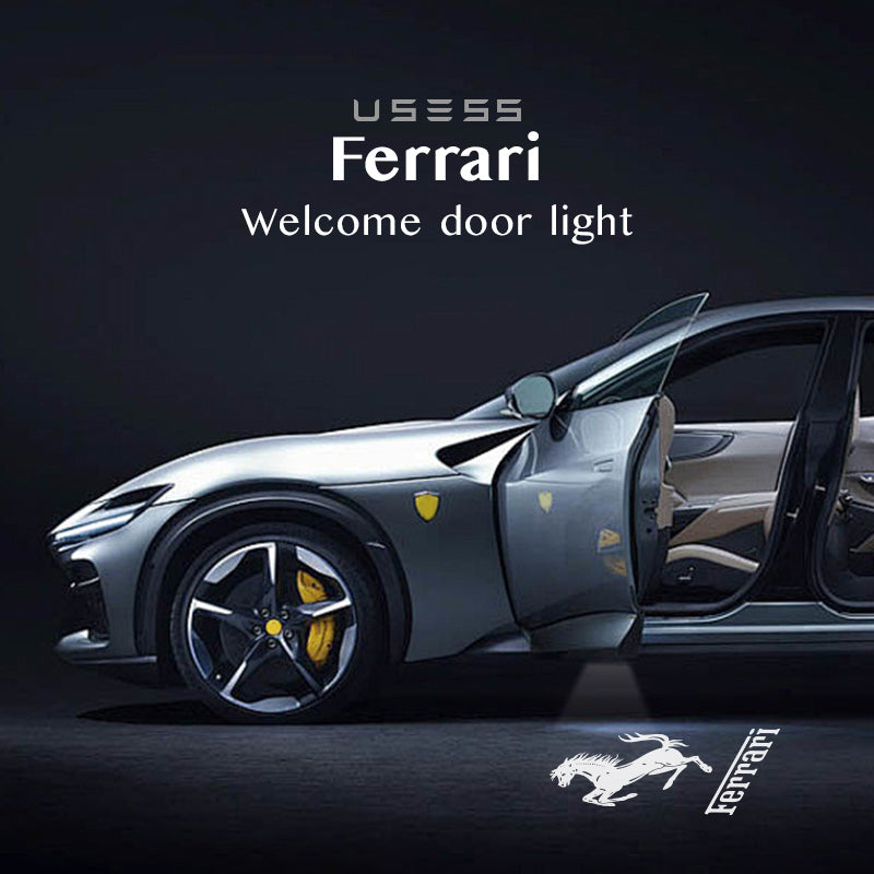 2 Pcs Car Door Welcome Light For Ferrari 458 488 599 FF California Portofino GTC4Lusso 812Superfast Safety Logo Shadow Ghost Lamp Decor Projector