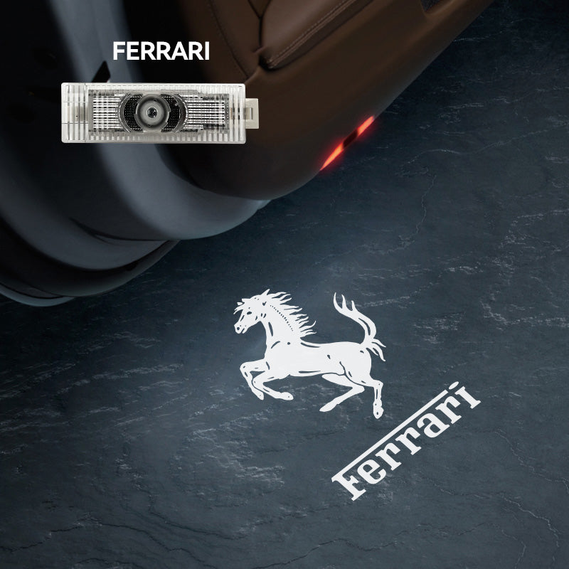 2 Pcs Car Door Welcome Light For Ferrari 458 488 599 FF California Portofino GTC4Lusso 812Superfast Safety Logo Shadow Ghost Lamp Decor Projector