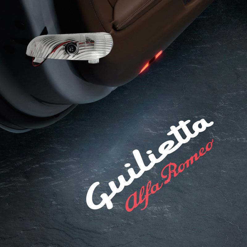 2 Pcs Car Door Welcome Light Alfa Romeo GT 147 Safety Logo Shadow Ghost Lamp Decor Projector HD LED Glass Lens Never Fade