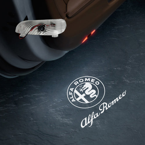 2 Pcs Car Door Welcome Light Alfa Romeo GT 147 Safety Logo Shadow Ghost Lamp Decor Projector HD LED Glass Lens Never Fade